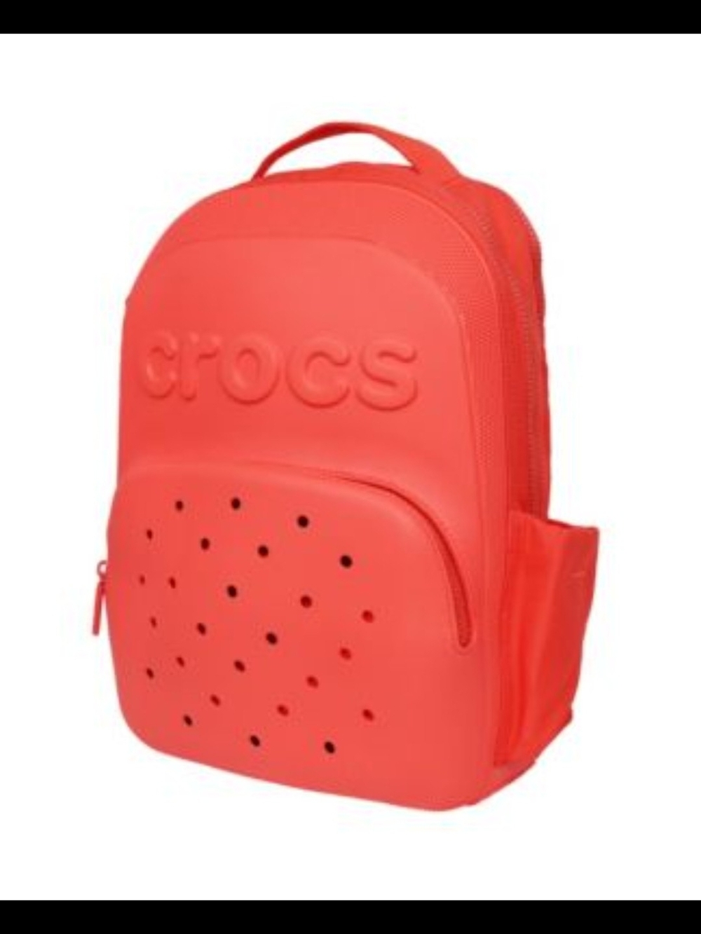 CROCS Coral-Red Backpack with Front Pocket
